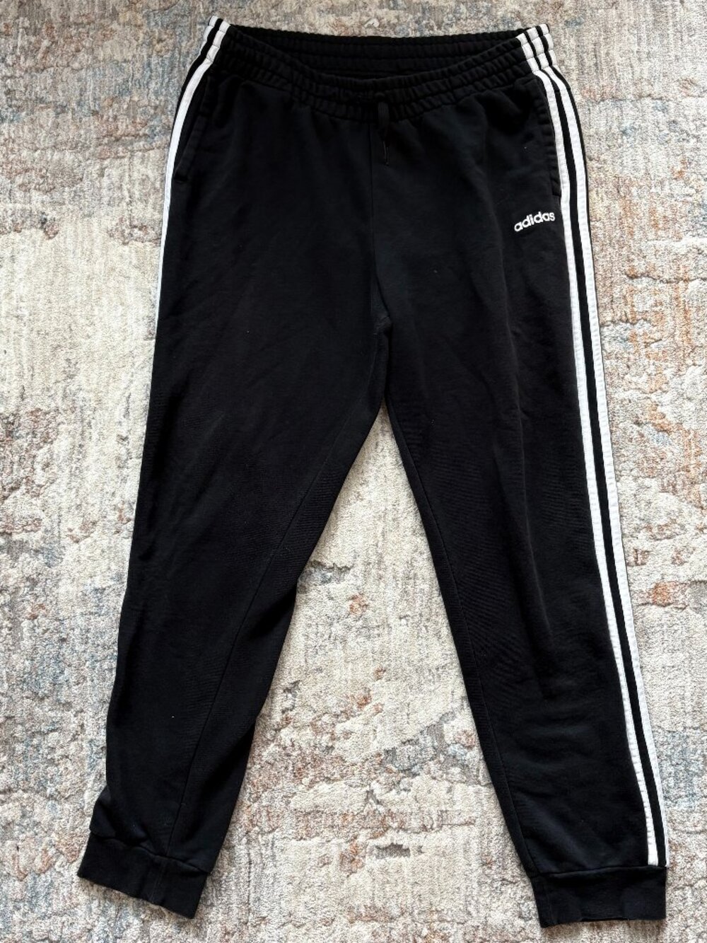 adidas Essentials 3-Stripes Tricot Track Pants Black White XL